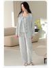 Women's Three-Piece Cotton Pajama Set: Spring Fashion, Printed, Comfortable, Breathable, with Chest Pads, Skin-Friendly.