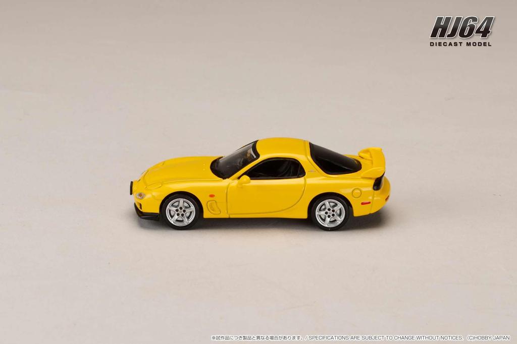 Mazda TYPE R Sunburst R with Engine Display Sunburst Yellow 1/64 RX-7 (FD3S) Model,