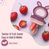 LuvLap Silicone Food Nibbler With Extra Mesh Soft Teether Feeder For Baby Infants Safe BPA Free Bunny Design Violet Pink Pack of 2