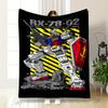 "RX-78-02 Gundam Mecha Design Blanket" Patterned Flannel Blanket Perfect for the Bedroom Living Room, Sofa, or a Little Nap
