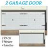 Garage Door Decorative Magnets 4 Hinges 2 Handles Set Reusable Removable Hardware Quick Fixing for Metal Door Decors