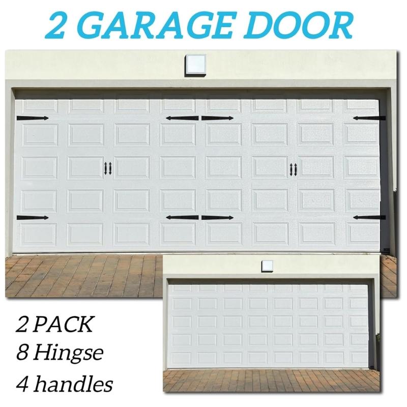 Garage Door Decorative Magnets 4 Hinges 2 Handles Set Reusable Removable Hardware Quick Fixing for Metal Door Decors