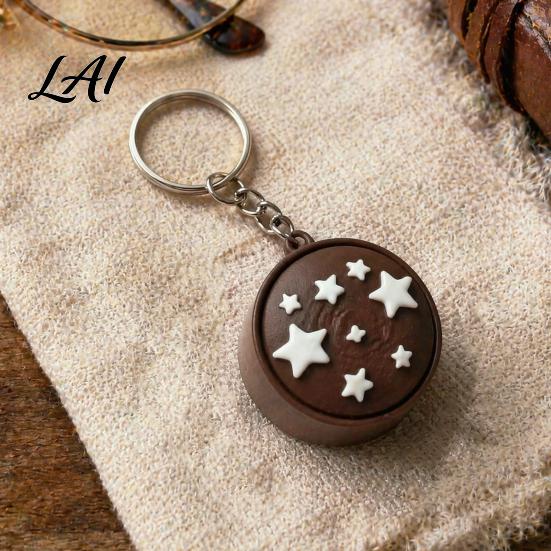 Portable Stress Relief Gifts Simulated Toast Bread Fidget Keychain 3D Printed Push Button Cute Pendant for Keys Toy Sensory Toy Backpacks