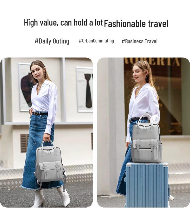 Women's Large Capacity Multi-Compartment Travel Backpack for Daily Commute and Laptop Storage