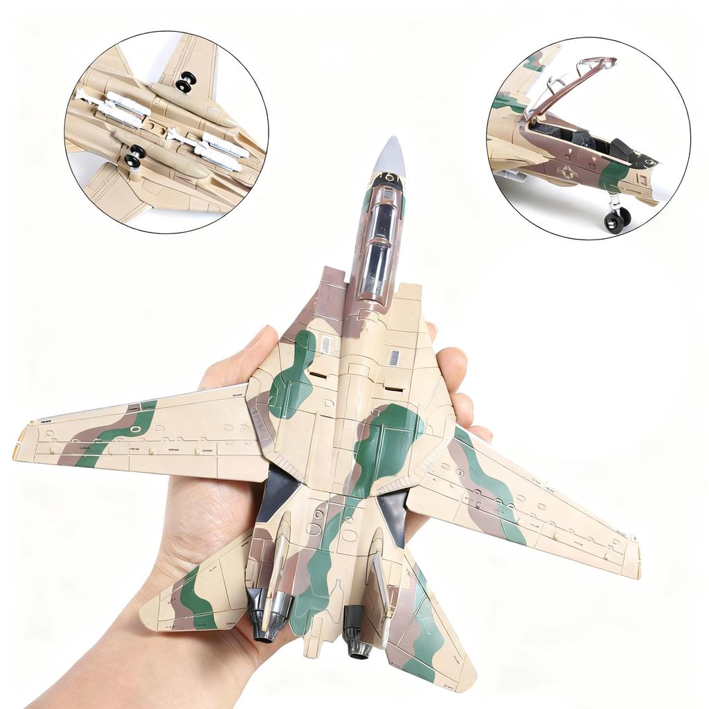 1/72 Military Building Block Model Toy F-14 Supersonic Aircraft Fighter Gunships Modern Weapons Assemble Puzzle Collection Toys