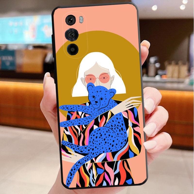 Women Flowers Russian Phone Case For Motorola Edge 60 50 40 Pro 60 50 40 30 Ultra Neo Fusion Moto G Play G Stylus G Carcasas