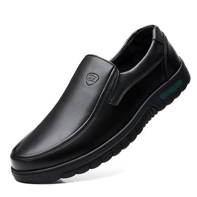 Leather Shoes Men Spring Autumn New Soft Casual Men 'S Non -Slip Thick Soled Cowhide Shoes For Middle -Aged Men