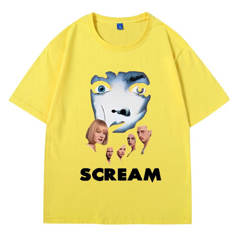 Limitiertes Horrorfilm Scream T-Shirt Billy Loomis Print T-Shirt Kurzarm Herren Damen Hip Hop Vintage Übergroße T-Shirts Kleidung