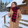 Cashmere Feel Warm Neck Scarf Classic Plaid for Women, Soft Cashmere-like Winter Shawl British Style Tartan with Tassels, Large Wrap Coats Sweaters