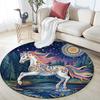 Fantasy Horse Round Area Rug,Carpet Rug for Living Room Bedroom Sofa Playroom Decor,Non-slip Floor Mat