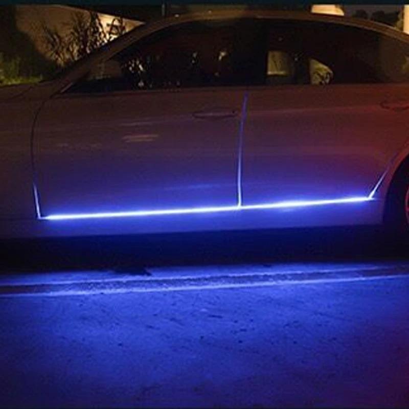 2pcs Car door rainbow flowing light running horse light LED flowing side skirt chassis modification light with ambient light