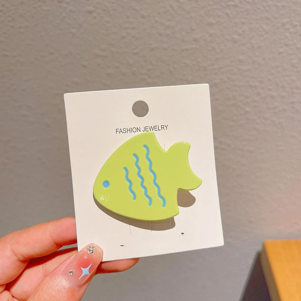 Sweet Cute Candy Color Fish Hair Side Clips Female Broken Hair Duckbill Clip Children Do Not Hurt The Side Forehead Bangs Clip