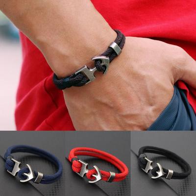 Bracelet Ancre Nautique Vintage Pour Hommes 4mm Sports de Plein Air Bracelet Corde de Montagne Accessoires de Cyclisme Bracelet Homme Tissu Joias