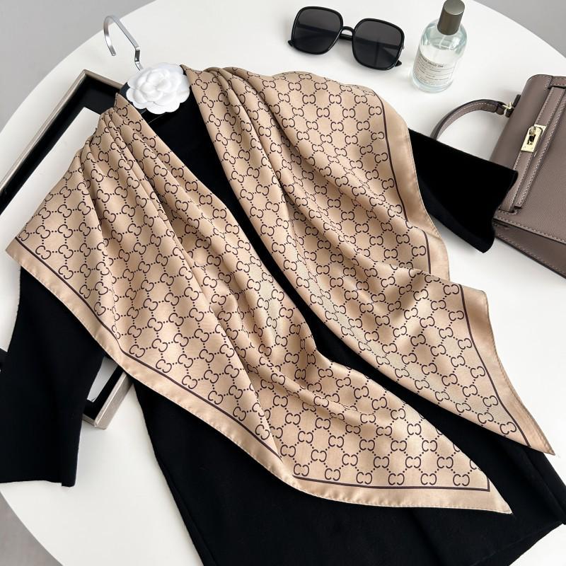 Čiernobiela hodvábna twill šatka so zvieracím vzorom - 90x90CM Jesenný/Zimný šál pre ženy