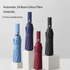 24 Keel Automatic Folding Umbrella - Large Size, Double Frame Design, Windproof and Sun Protection, Suitable for Two People To Use