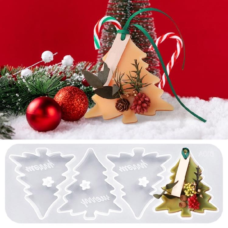 Ornament Mould Flexible Silicone Mold for Office Decoration Christmas Tree Aromatherapys Stone Embellishments Molds