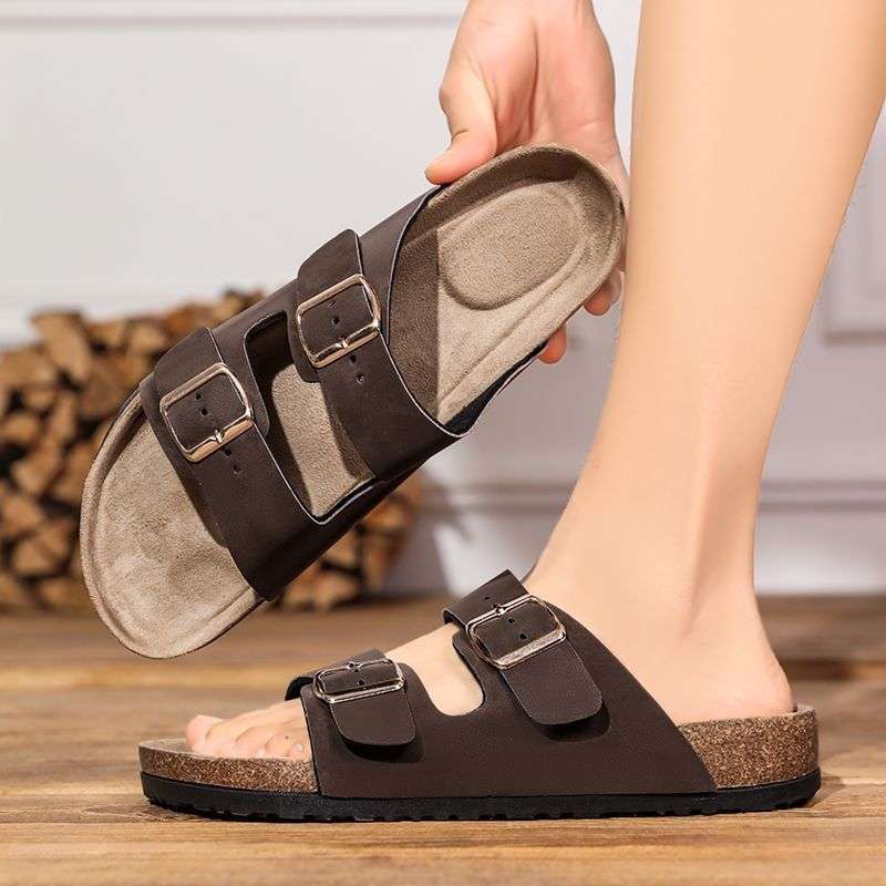 

Birkenstock half slippers men s summer outer wear hollow breathable one-pedal bag head sandals men s office sandals 47