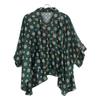 Sacai [Good Condition] 21-05583 Komon Print Back Sheer Short Sleeve Blouse/ Tops 1 greenUsed
