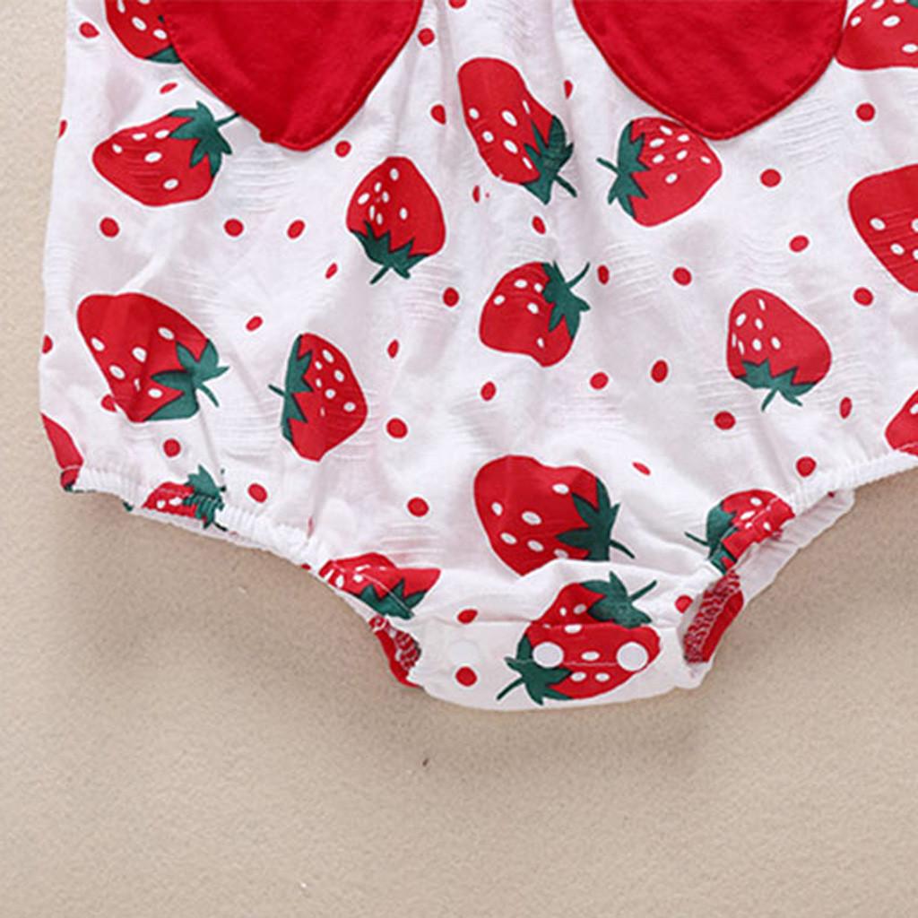 Nou-născut Bebeluş Fete Bretele Imprime Fructe Salopetă Costum de soare Căciulă Body