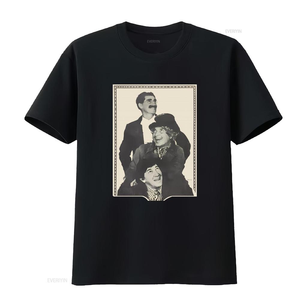 T-shirt Vintage Marx Brothers 1975 Design Retrò Commedia Classica Trio Iconico Moda vintage Lavata Comoda Versatile grafica