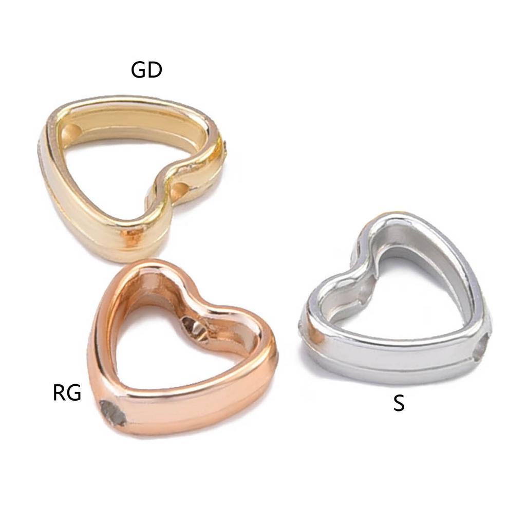 50 Pack Unique Heart Shaped Spacer Beads CCB Material Hollow Love Pendant Spacer Connectors DIY Jewelry Supplies for DIY