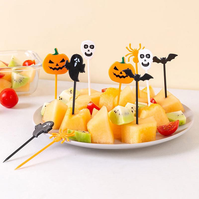 10/6Pcs Creative Cartoon Fruit Fork Plastic Small Fork Sweet Mouth Cake Forks