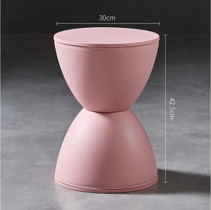 Plastikowy stołek stolik boczny kreatywny design klepsydra stolik nocny modne buty do zmiany okrągły pomost meble domowe