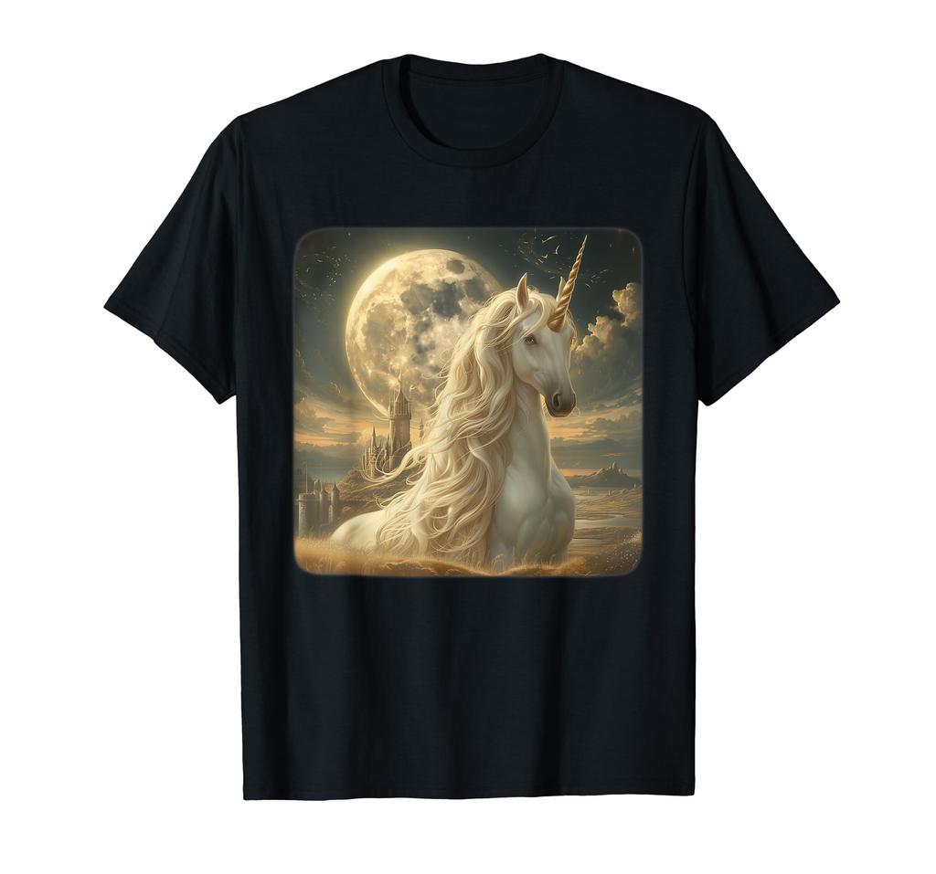 Adult Unicorn Moon Night Graphic Women Vintage Y2K T-Shirt