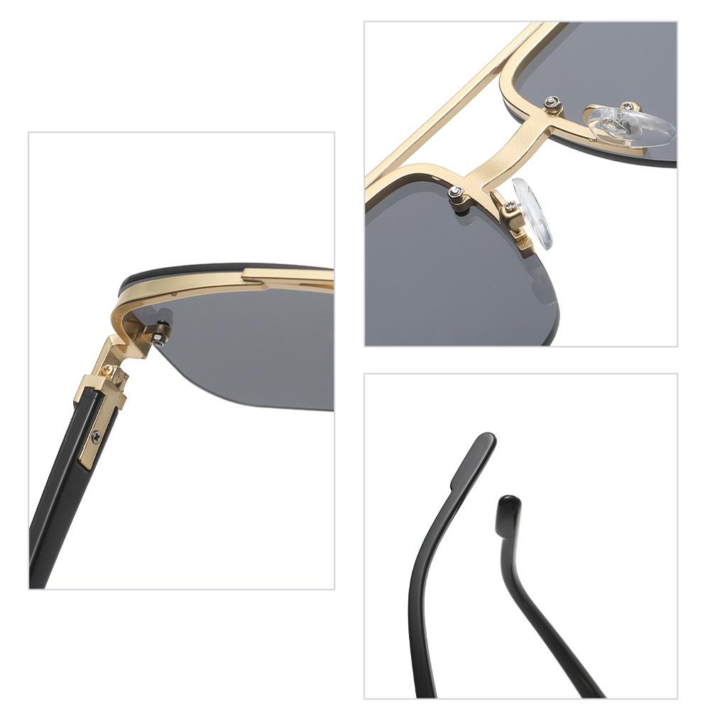 Mens Womens Square Gradient Sunglasses Double Bridge Oversized UV400 Anti Glare Shades Eyewear Brand Design