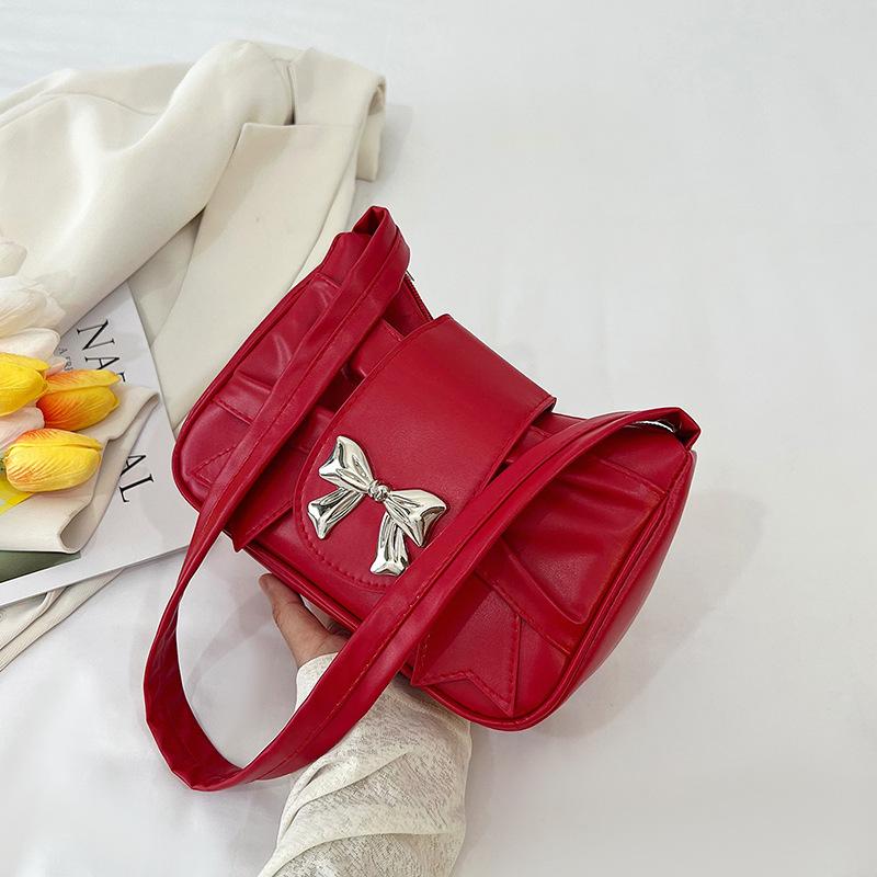 Solid Color Beautiful Niche Armpit Bag New Trendy Fashion Versatile Portable Shoulder Pleated Bag