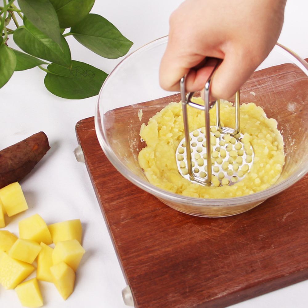 304 Stainless Steel Potato Masher Ergonomic Handle Dense Mesh Vegetable Masher Durable Easy To Clean Fruit Press Maker