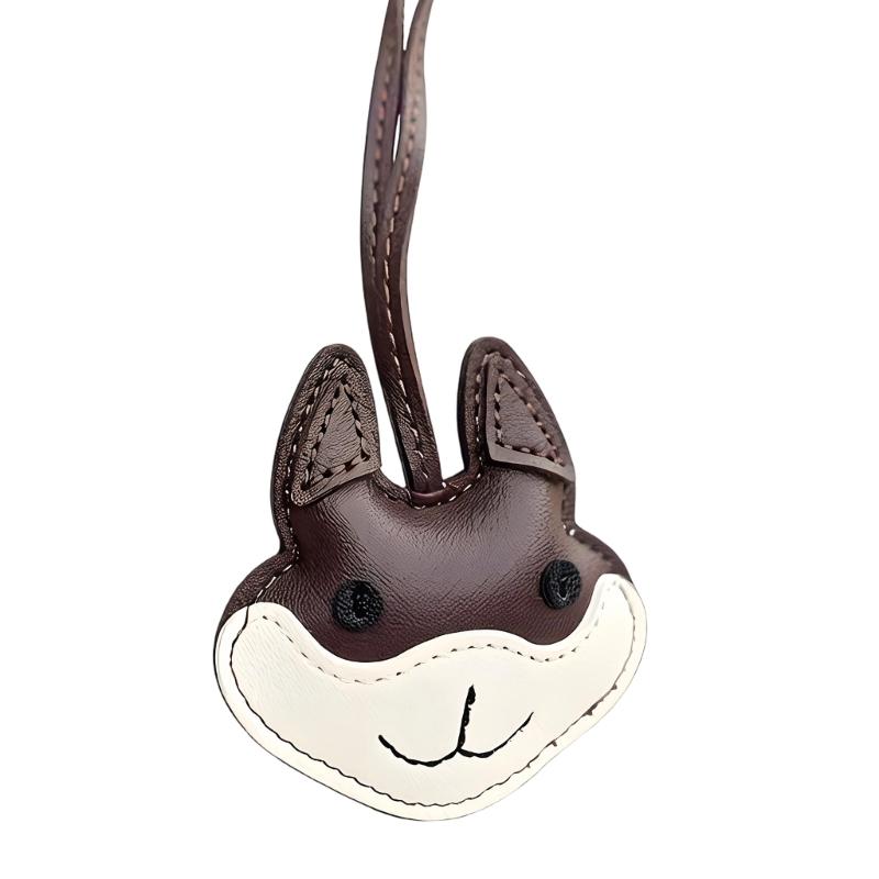Cute Husky Puppy Design Keychain For Keys Bags Car Decoration Soft PU Leather Keyring Fashionable Accessory Gift