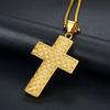 Hip Hop Gold Color Jewelry Large Cross Pendant Iced Out Shining Zircon Fashion Bling Bling Cross Men Chain Necklace Jewelry