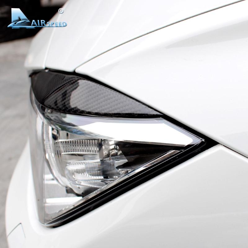 Real Soft Carbon Fiber Car Headlight Eyebrows Sticker Decoration for 3 Series BMW F30 320i 316i 2013 2014 2015 Car Accessories