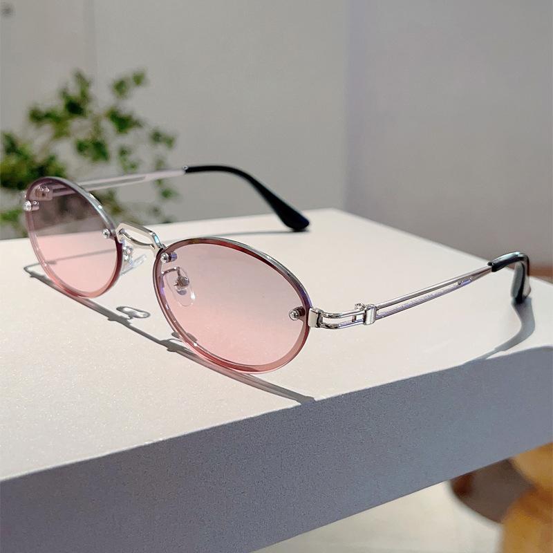 Classic Trendy Hip Hop Oval Sun Glasses Glasses Ladies For Men Steampunk Luxury Designer Style Style UV400 Sun Eyeglasses Popular Pink Glasses