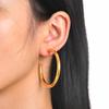 Wind stainless steel geometric large plain ring earrings plated with 18k gold simple earrings women's multi-specification 2mm, 4mm