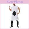 Halloween Funny Spades Blocks And Hearts Poker Cards Costume Jumpsuit For Party Performances With Polyester Fabric For Adults