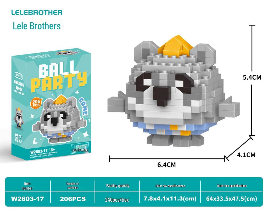 Lele Brothers W2603 Animal Egg Doll Micro Building Blocks for Children's Day Gift