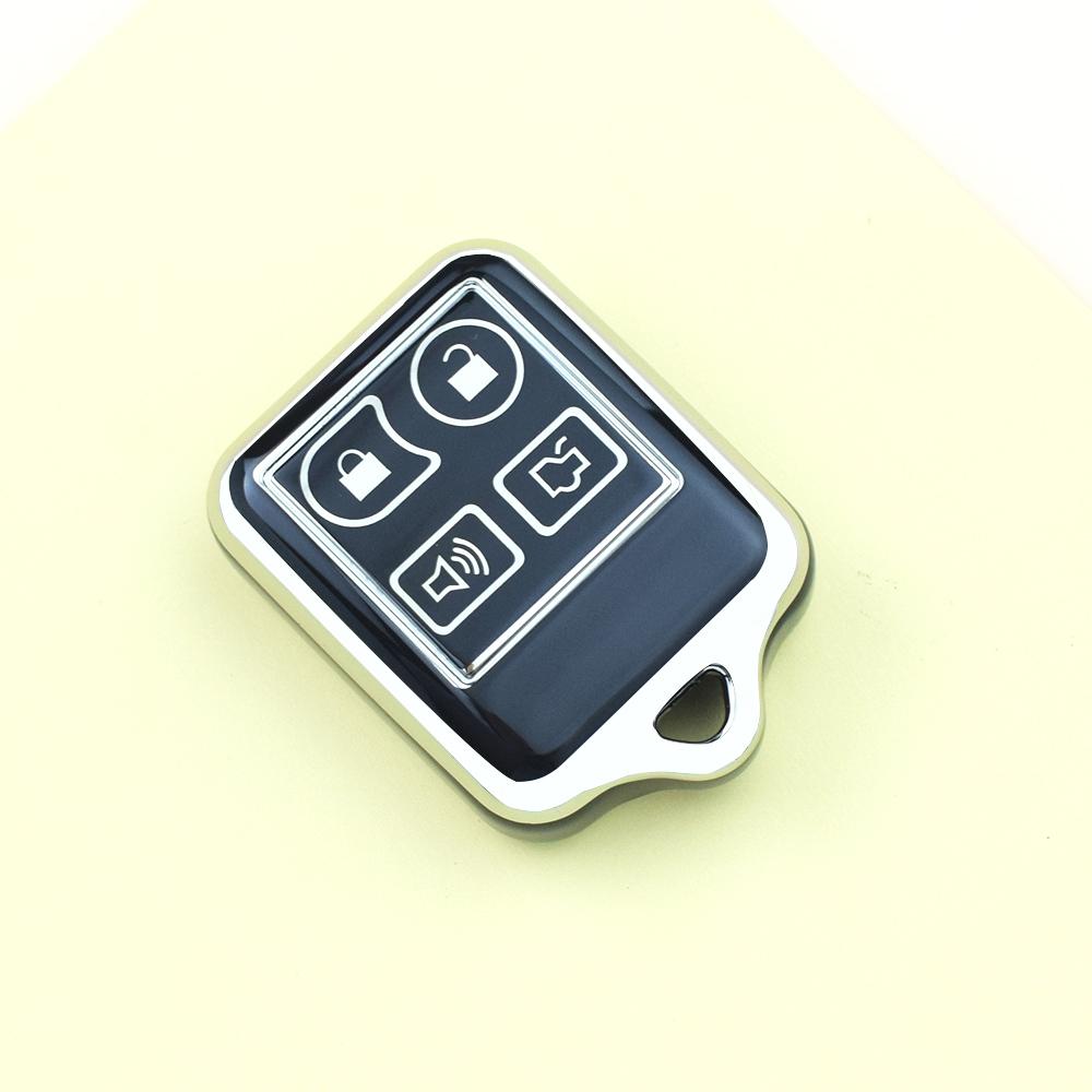 

Серебристый край Модный ТПУ Чехол для автомобильного пульта дистанционного управления Брелок Бесключевой держатель Для Ford Escape Expedition Focus Fusion Mustang Explorer Navigator 4 button key cover чёрный