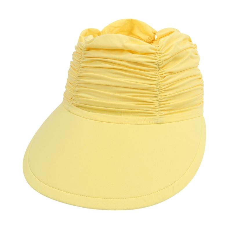 Long Brim Sun Hat for Women Breathable Open Top Sun Beach Cap UV Protective Hat with Adjustable Strap Foldable Visor Hat