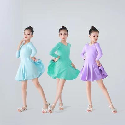 Professional Latin Dance Dress for Girls Competition Costumes Kids Modern Latin Dancing Dress Ballroom Party Children Dancewear