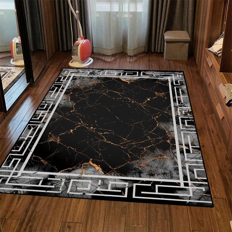 New Chinese-style Carpet Living Room Decoration Luxury Floor Mat Large Size Black Bedroom Lounge Non Slip Soft Rug Washable