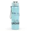 1PC Even If Sunshine Script Quote 750ml Color Plastic Sports Water Bottle Leakproof Flip Straw Lid Suitable for Sports Office Home Use
