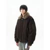 Men's American Retro Fur Collar Cotton Jacket – Trendy Winter Workwear, Thick and Versatile Warm Outerwear for Couples.