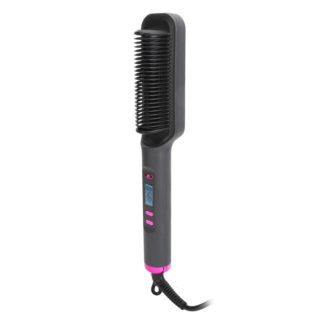 Hair Straightener Brush 3D Teeth Multi Temp Modes PTC Uniform Heating Negative Ion Auto Off Straightening Comb
