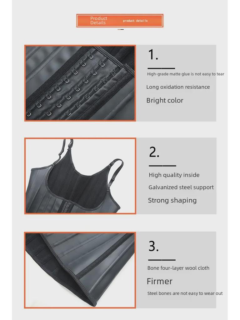 Enhanced Latex Sports Corset: 25 Steel Bones, Rubber Button, for Shaping and Support