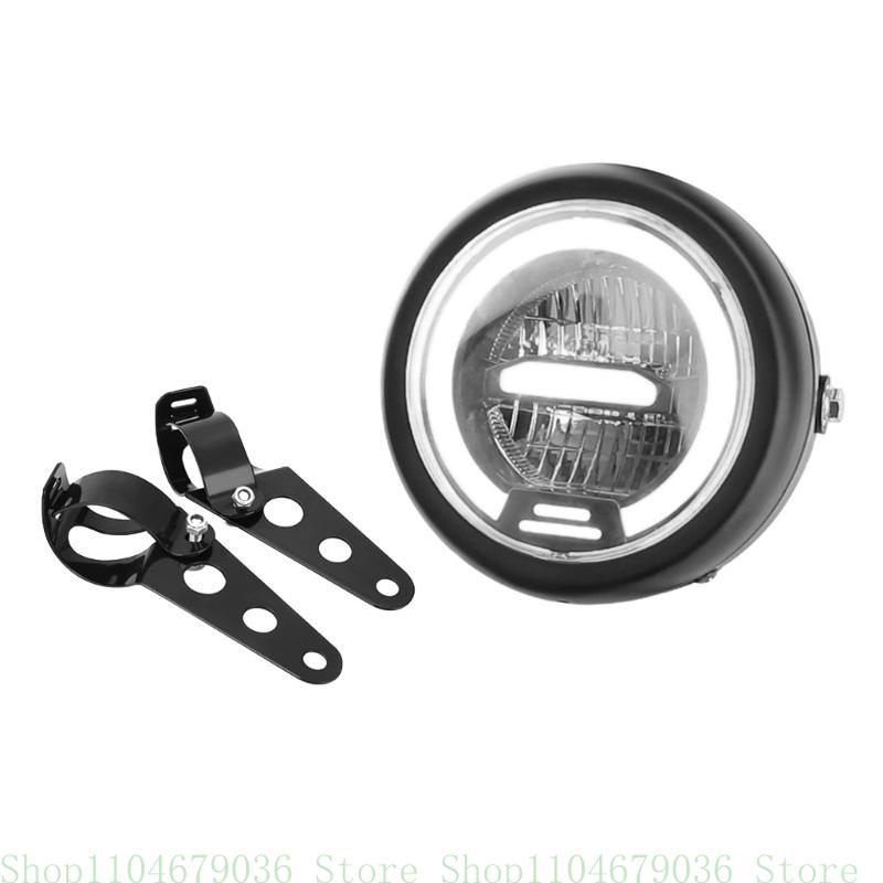 6.5 Inch Round LED Motorcycle Headlight with Brackets Assembly Suitable for  Bikes Cafe Racers Enhanced Visibility A2ED3TT405718-W-2