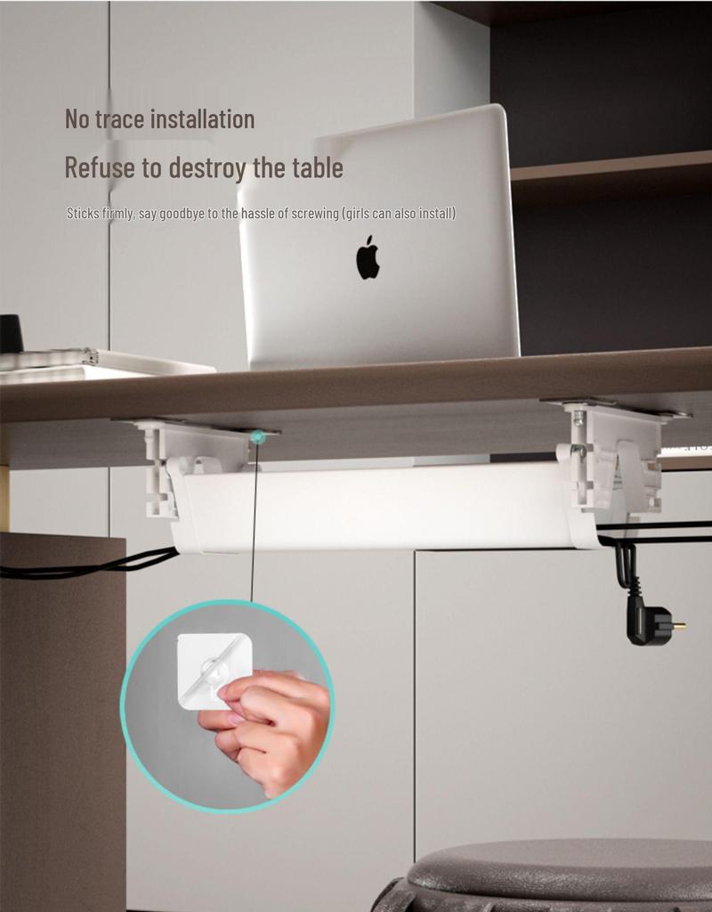 Under Desk Cable Management Rack: Executive Desk Organizer for Power Strips and Wires