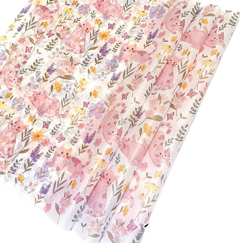 10 Sheets Floral Wrapping Paper Birthdays Kitten Pattern Elegant Floral Patterned Tissue Paper Wedding Multiple Options Available