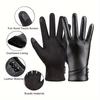 [Genuine Leather Gloves] Stylish Genuine Leather Women's Touchscreen Gloves - Black, Three-Button, Soft Winter Gloves, Casual Outdoor Gloves